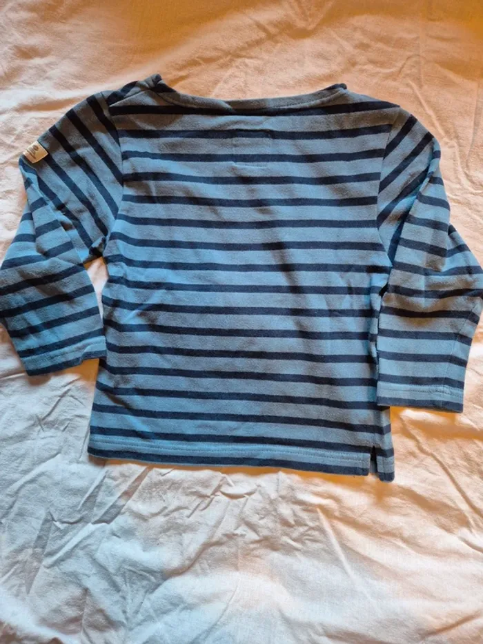 Pull bleu ligné - photo numéro 3