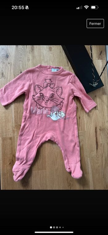 Pyjama léger Disney Marie fille 3 mois