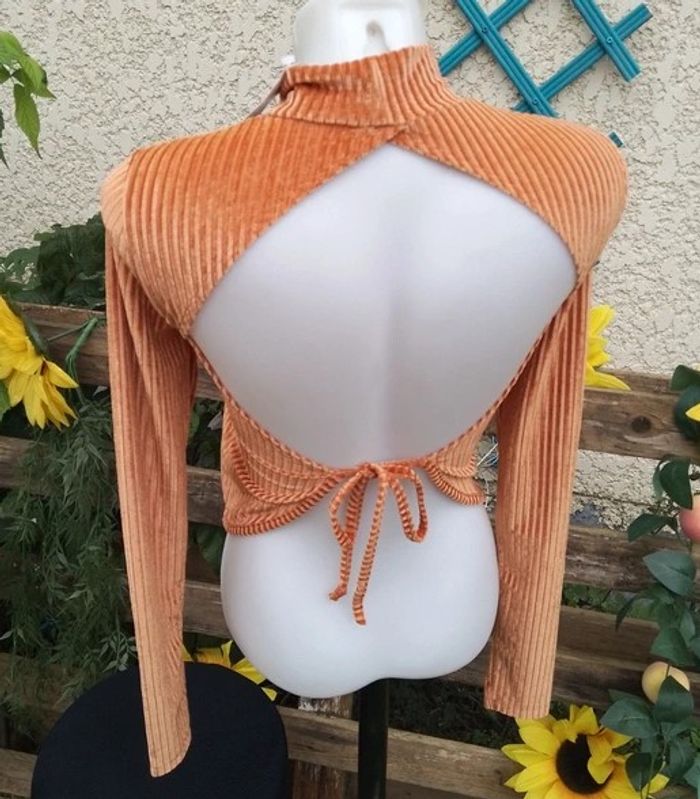 ensemble col roulé ouvert dans le dos et legging large effet plissés taille M -Undiz - photo numéro 7