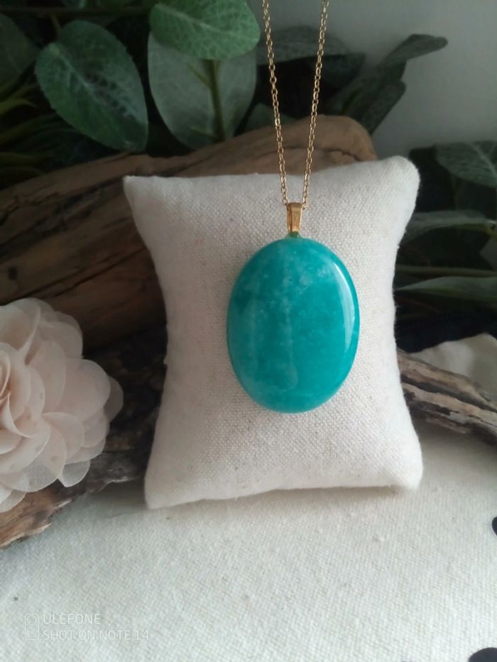 Collier amazonite pierre naturelle
