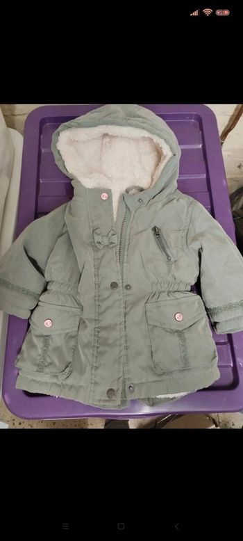 Manteau kaki hiver 6mois fille