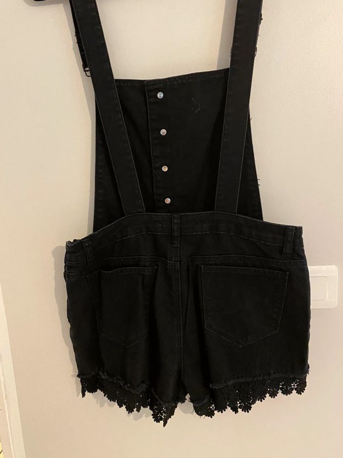 Short en jean noir à bretelles Gémo - photo numéro 5