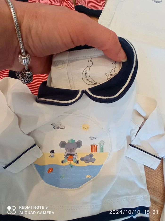 Ensemble 3 pyjamas fins pour demi saison Petit Bateau 6 mois - photo numéro 3
