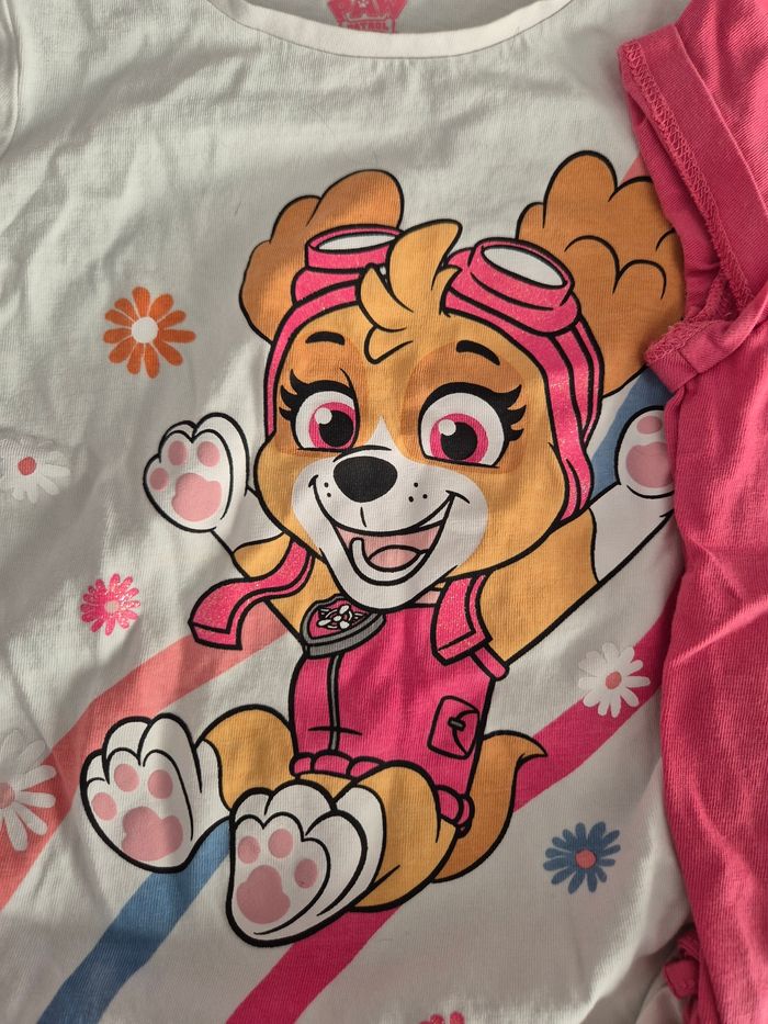 Lot 2 t-shirt été paw pat patrouille stella 5ans - photo numéro 3