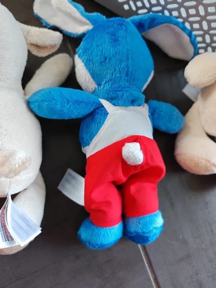 3 peluche kinder mouton lapin - photo numéro 6