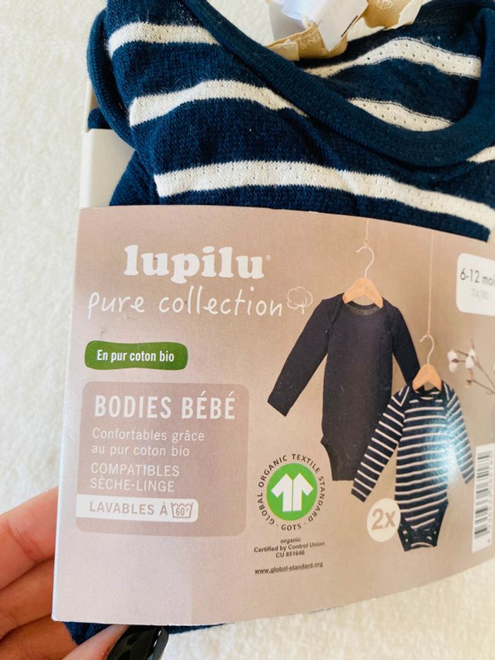 Lot bodies en mesh neufs coton bio 74/80 cm - photo numéro 3