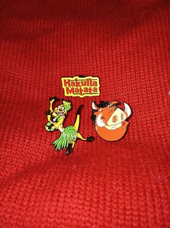 Lot 3 pins Roi lion timon et pumba en metal