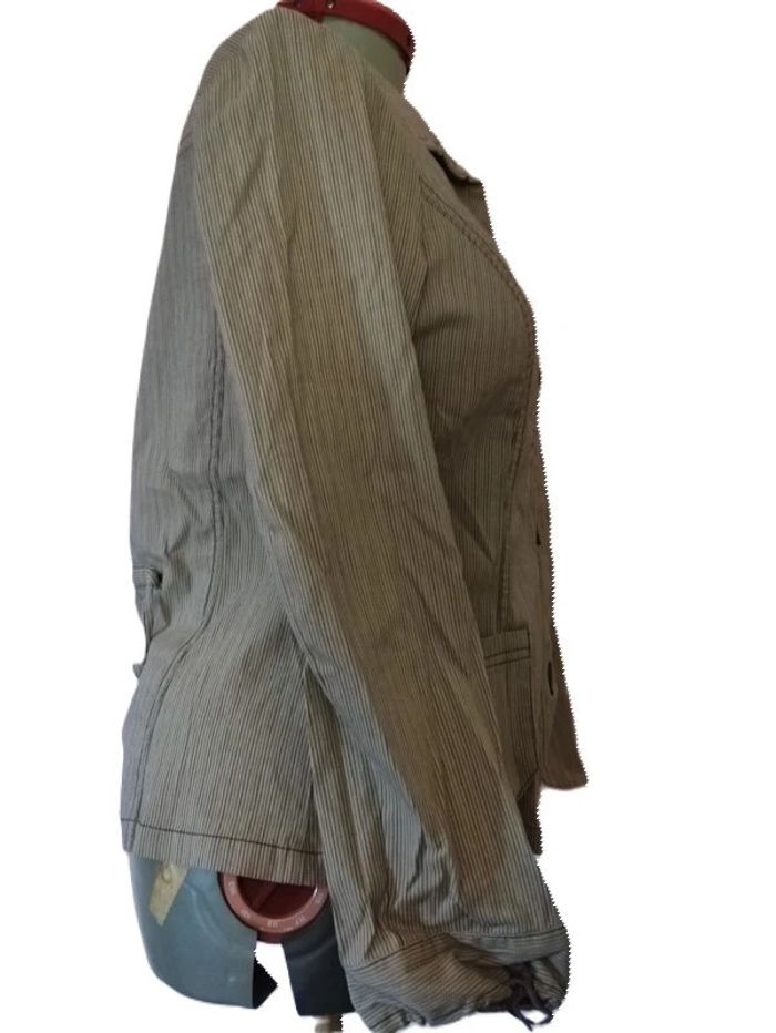 Veste rayée marron noir Phildar Taille 42 - photo numéro 2