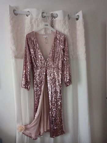 Kimono/ veste longue en sequins L neuf