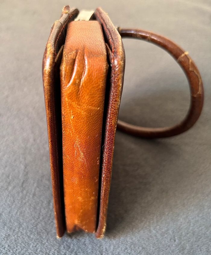 Sac à main ancien en cuir années 30 - photo numéro 10