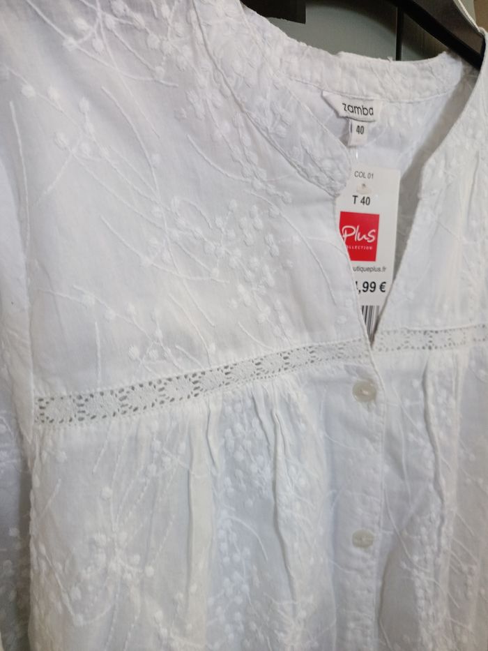 Chemise brodée blanche - photo numéro 2