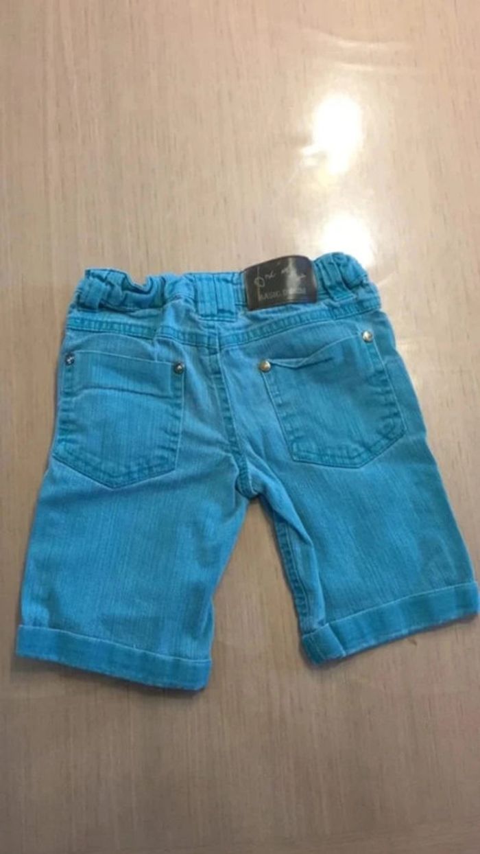 Short en jean orchestra turquoise 5 ans - photo numéro 2