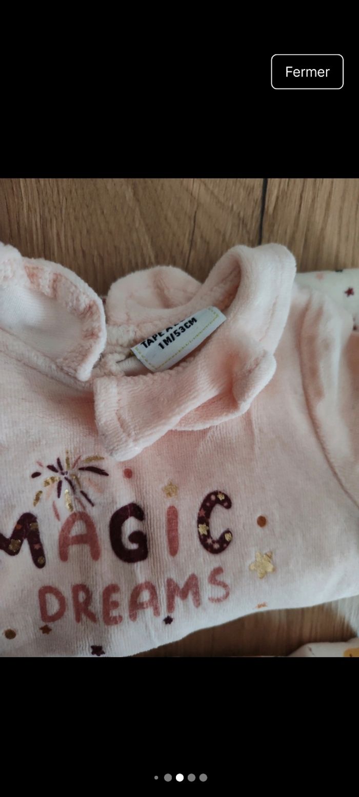 Lot de 3 pyjamas fille 1 mois  TAO - photo numéro 8
