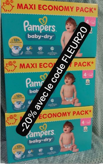 Trois cartons de couche Pampers taille 4 normal 