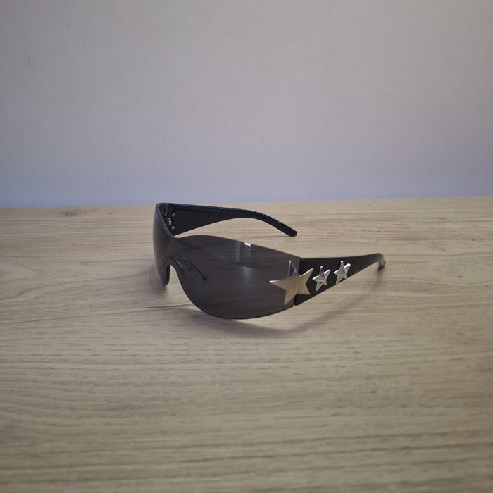 Lunettes de Soleil Etoile Argent- Y2K Vintage 90s-2000s - Unisexe Sunglasses - Verres Teintés - photo numéro 4