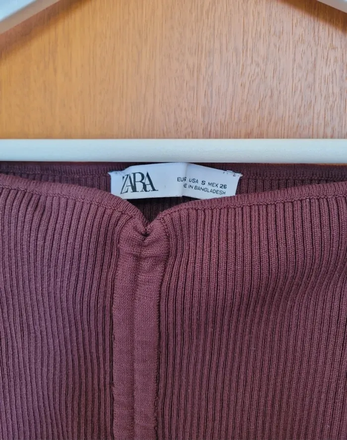 Crop top manches longues Zara taille S - photo numéro 3