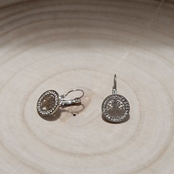 Jolie boucle d'oreille arbre de vie en acier inoxydable
