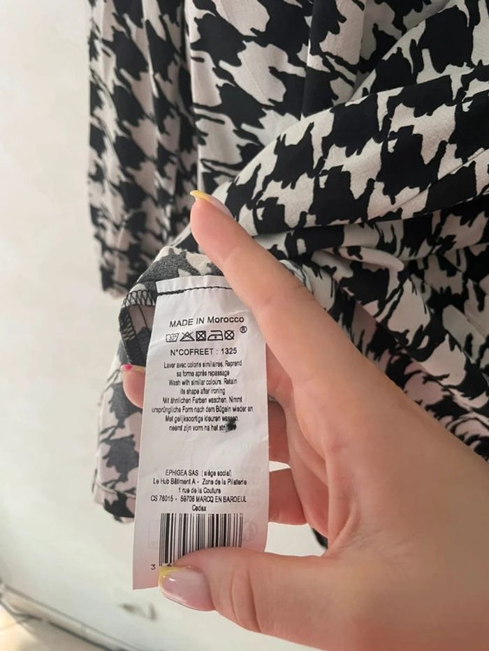 🤍 Joli Blazer Femme Grain de Malice - Motif Pied de Poule Noir & Blanc (Taille 42) 🖤 - photo numéro 5