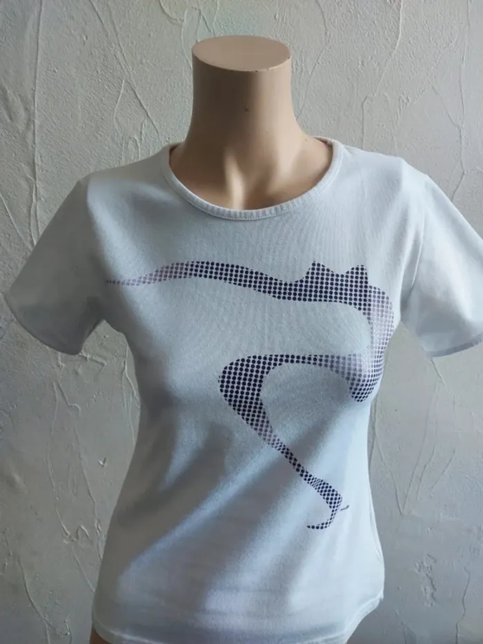 T-shirt blanc avec design à motif violet Airness Taille L - photo numéro 2