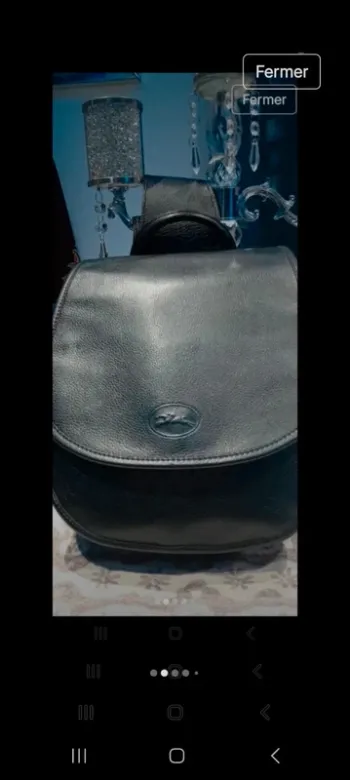 Sac à dos longchamp vintage en cuir