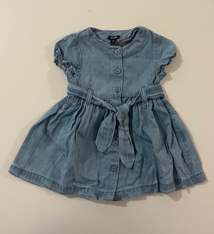 Robe manches courtes effet jeans - 6 mois - Kiabi