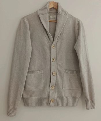 Joli gilet cardigan en maille Selected Homme taille L beige