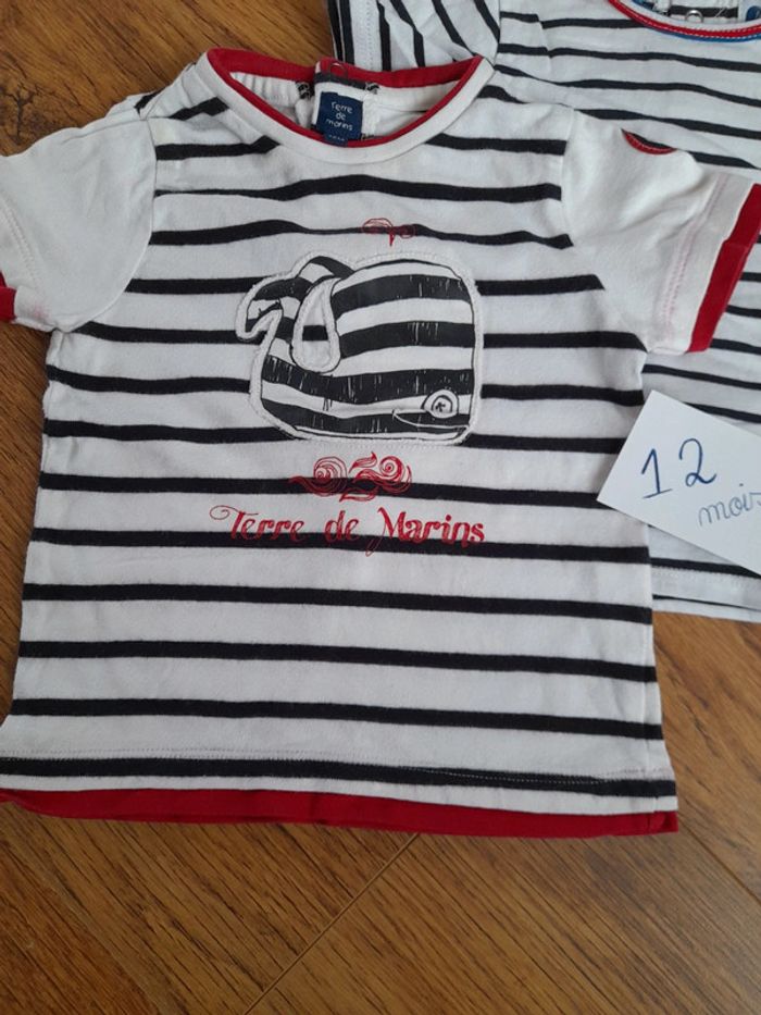Lot 3 tee shirts marin 12 mois Neufs - photo numéro 2