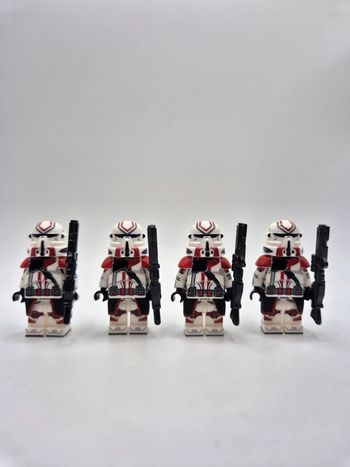 Figurines type lego 4 clones rouge star wars
