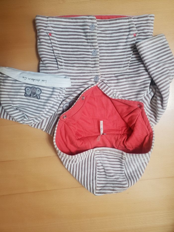 Veste rayée mi-saison Orchestra 12 mois + bonnet assorti 44 cm - photo numéro 7