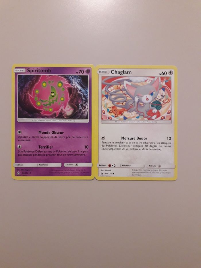 Spiritomb + Chaglam lot de 2 cartes Pokémon neuves