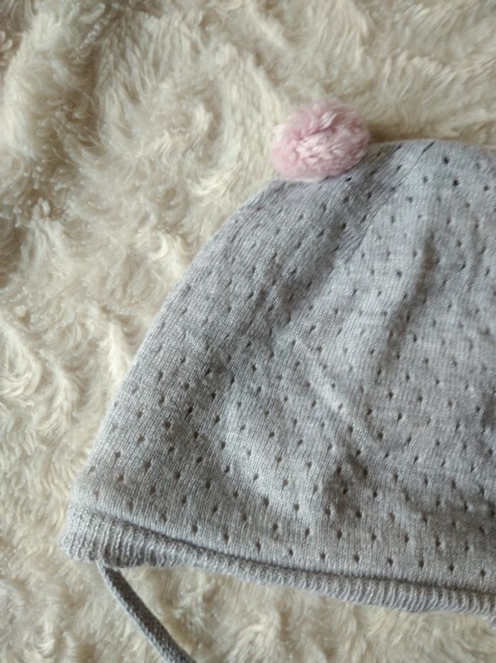 Bonnet doublé avec deux pompons et un nœud Fille 45 Taille 1 Sergent major - photo numéro 3