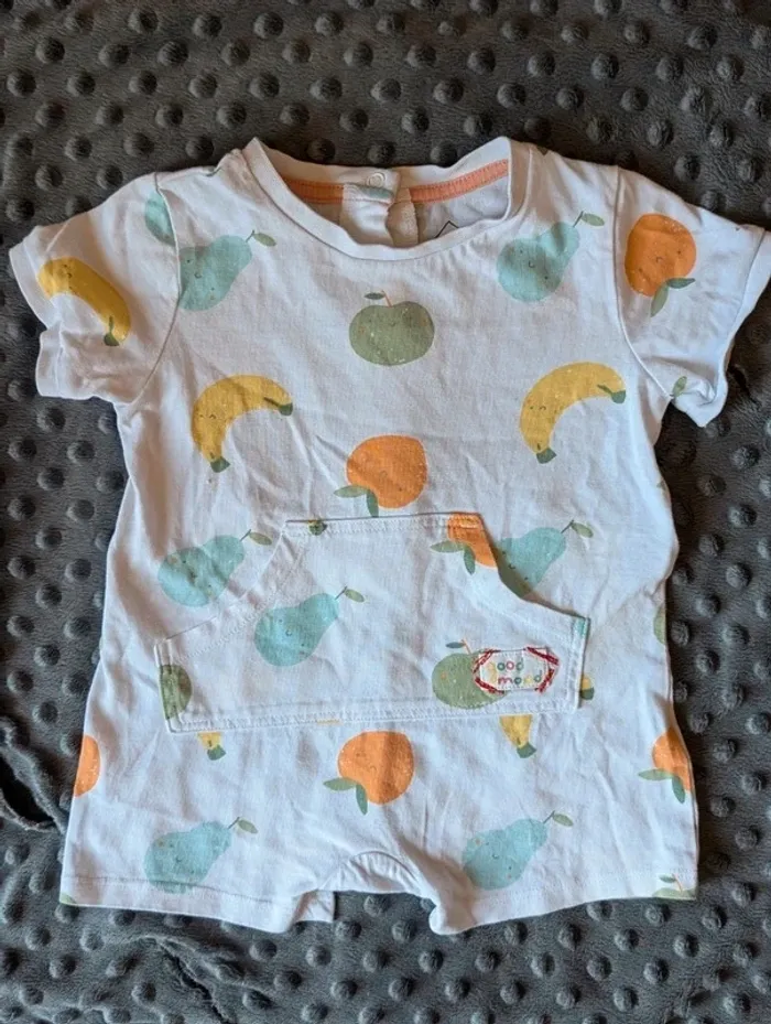 Combi-short bébé 6 mois Tex #fruits #mixte #été - photo numéro 7