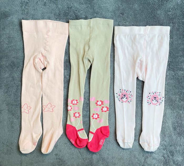 Collants hiver fille 12/18 mois (lot de 3)