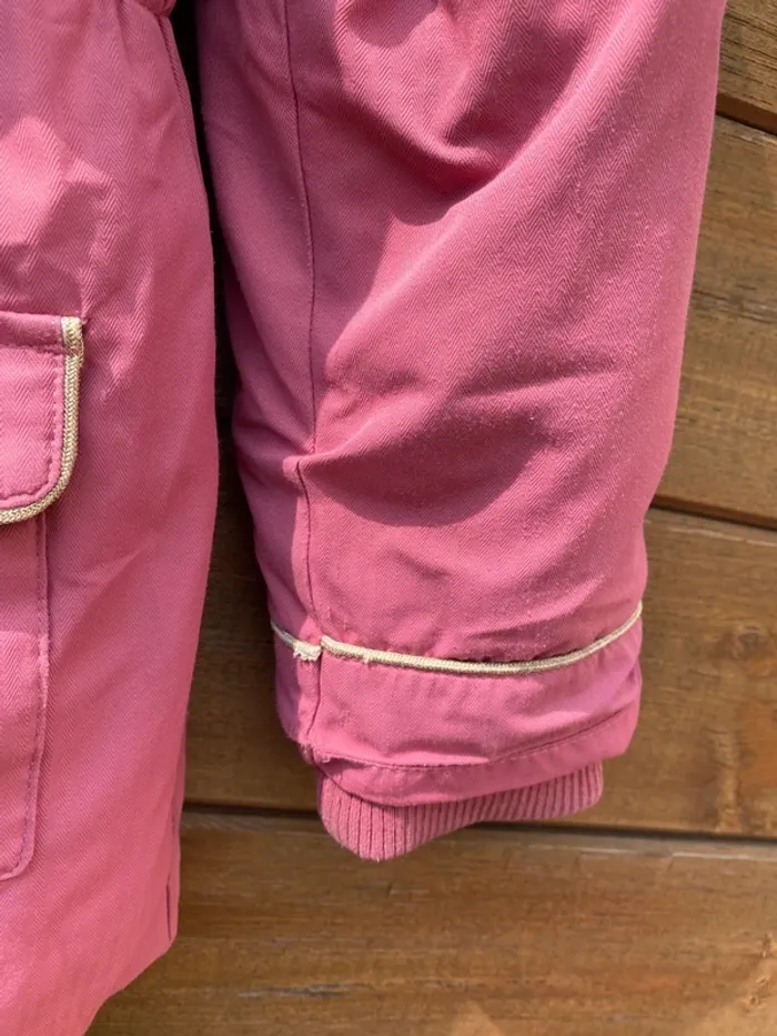 Manteau blouson parka rose fille sergent major 9 ans fleurs - photo numéro 5