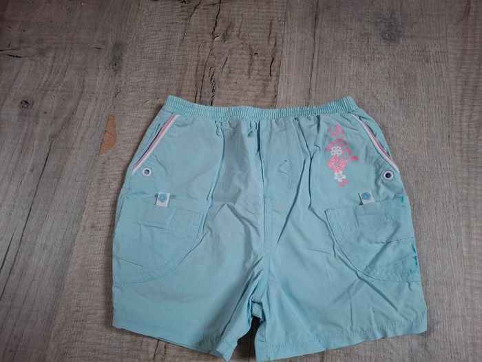 Short bleu rose fille 18 mois