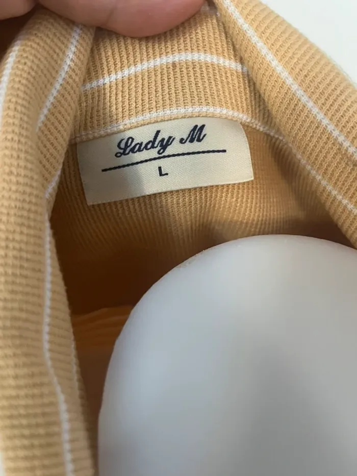 Pull polo manches longues fleur brodé T. 40 L Lady M - photo numéro 4