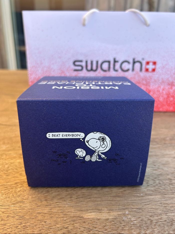 Swatch x Omega Biocéramique Mooswatch Mission to Earthphase Moonshine Snoopy Gold PopCorn - photo numéro 6