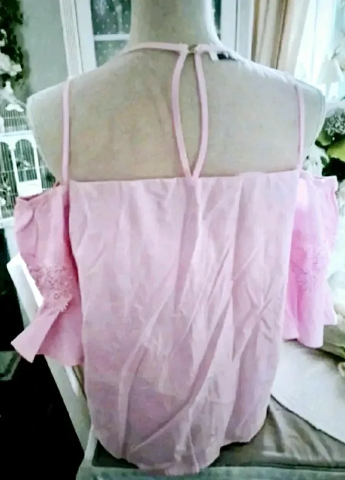 Blouse épaules dénudées rose tendre Miss Charm Taille 40/42 Neuve - photo numéro 3
