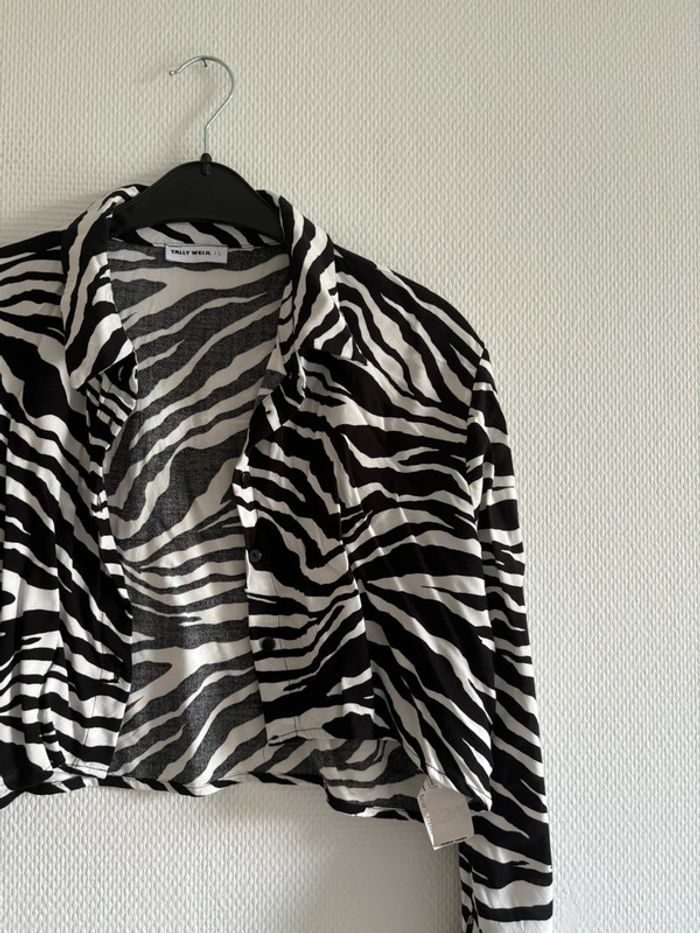 Chemise courte à motifs zèbre - photo numéro 3
