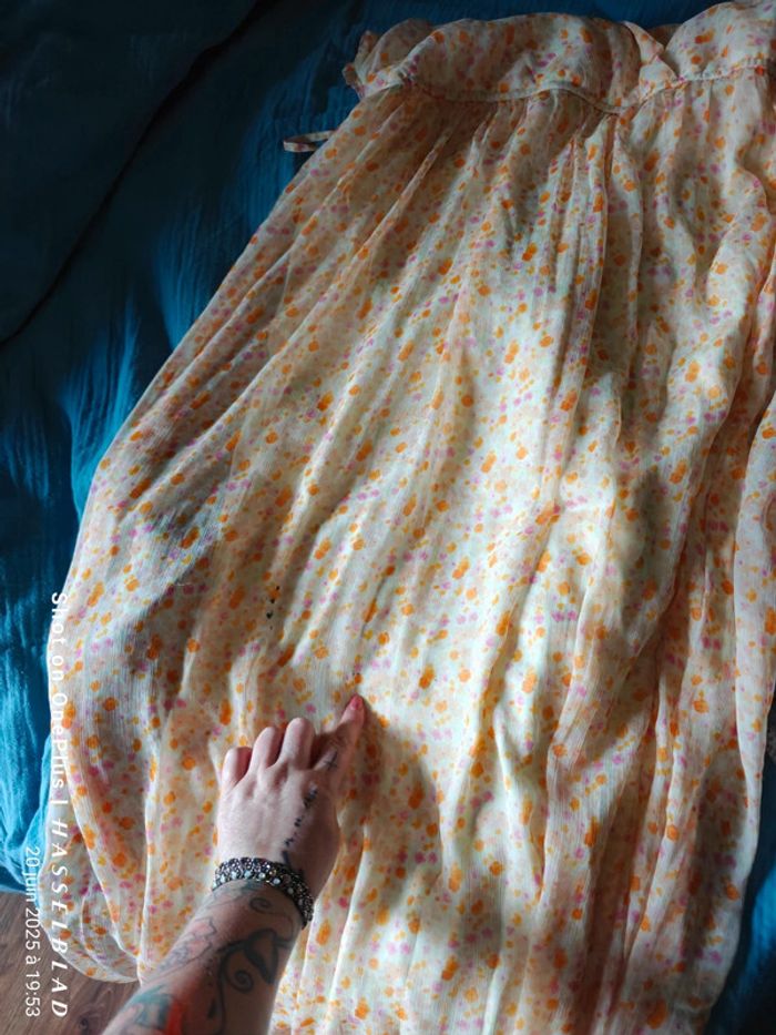 Belle robe d'été fleurie jaune et orange - photo numéro 6