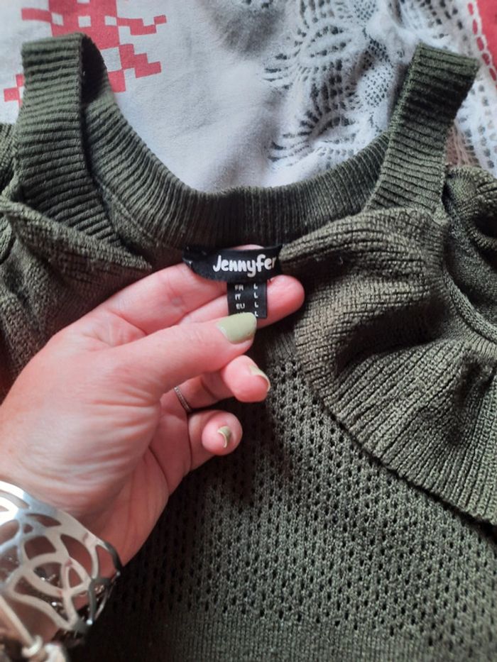 Pull fin kaki Jennyfer taille L - photo numéro 3