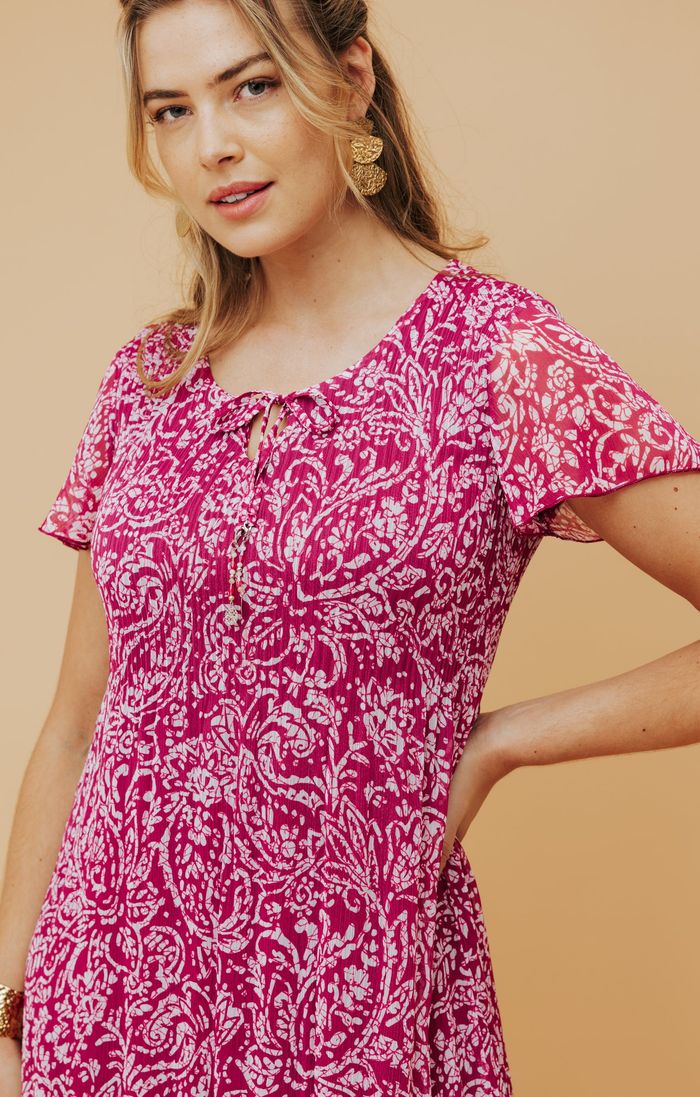Robe plissée - taille 46 - Armand Thiery (pivoine) - photo numéro 8