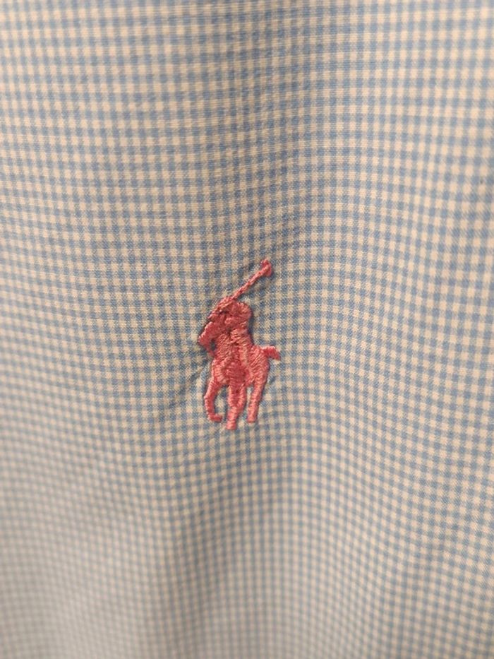 🟦 Chemise Ralph Lauren à petits carreaux – Taille L – Manches courtes (Custom Fit) - photo numéro 4