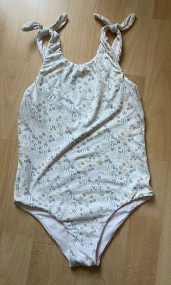 maillot de bain fleuri réversible rayé avec noeuds