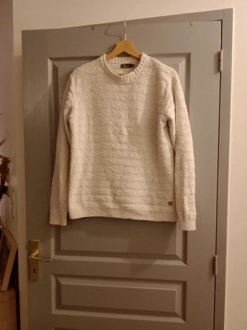 Pull homme taille s mailles blanc cassé c2