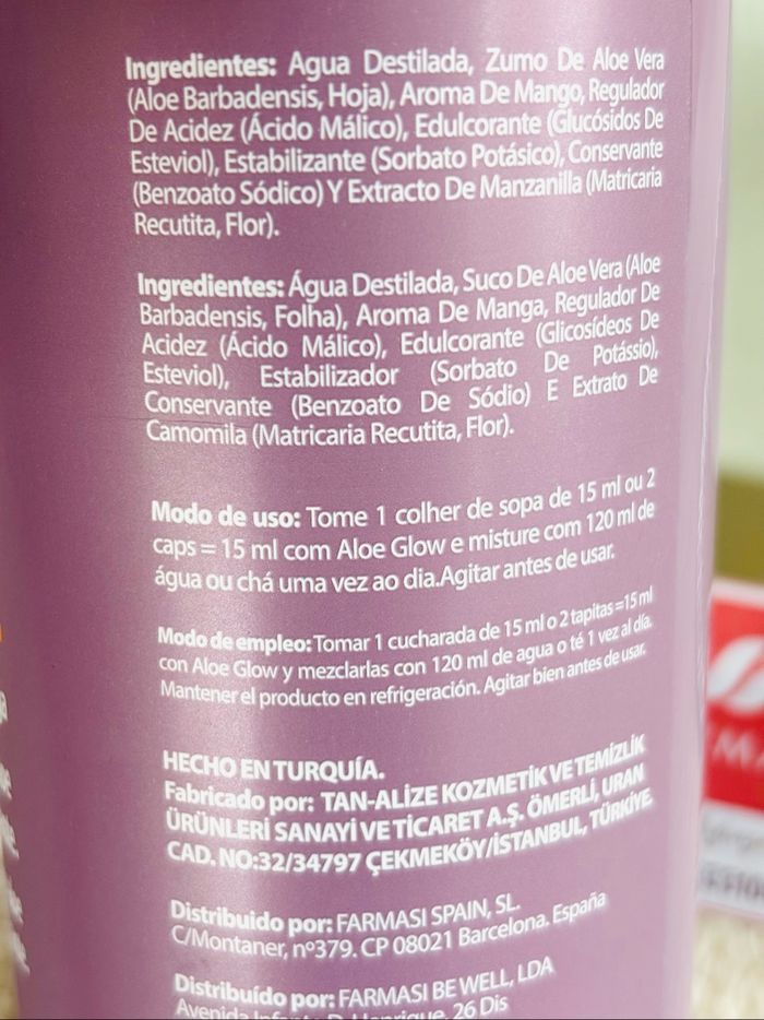 Aloe Glow Mango (Aloe Vera-Mango) Farmasi Nutriplus - photo numéro 3