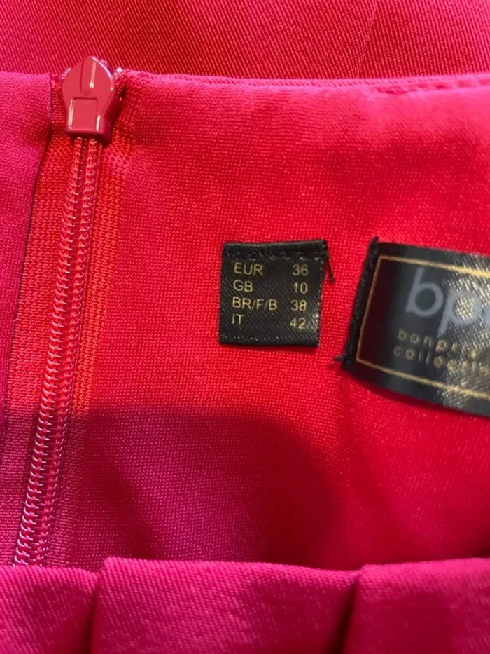 Robe fourreau rouge BPC effet portefeuille - Taille 38 - photo numéro 9