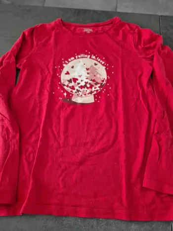 T-shirt manches longues imprimé coeur