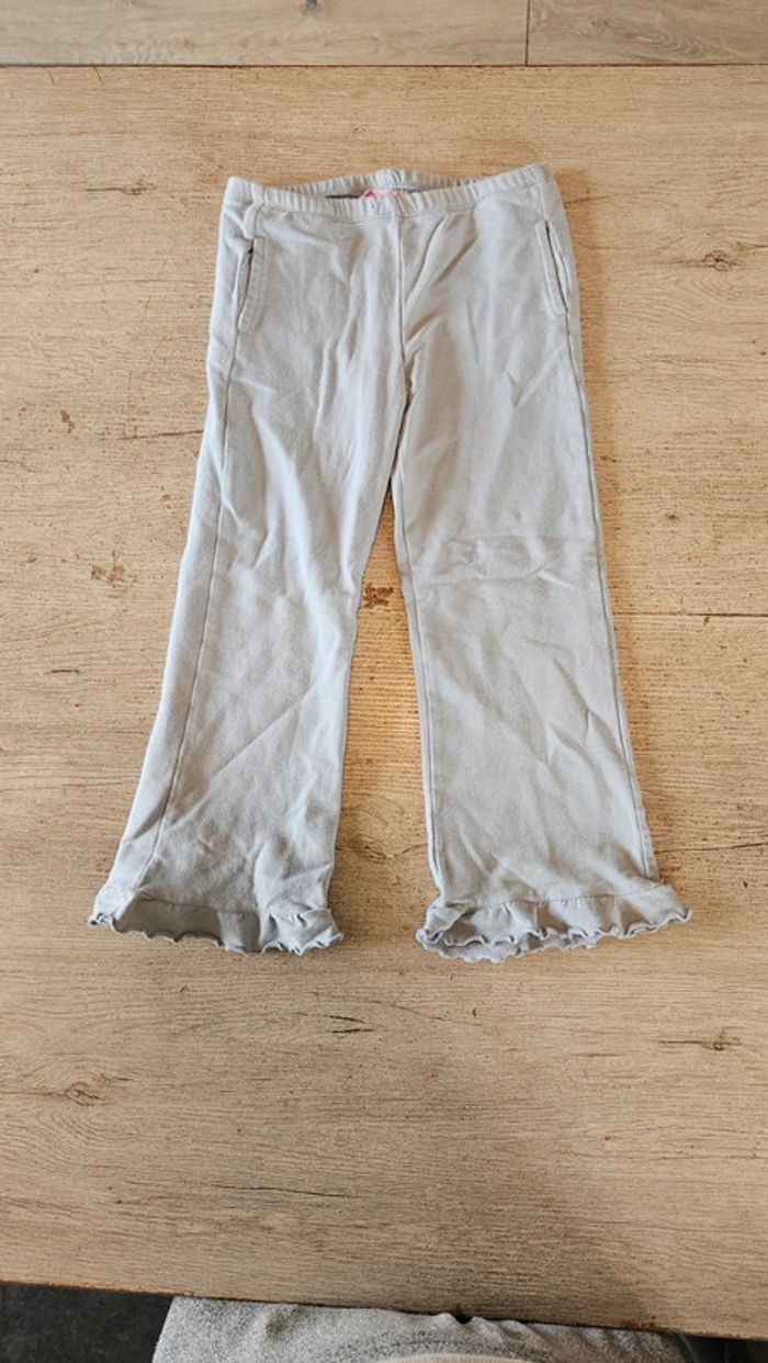 Legging gris clair légèrement évasé, avec poche et froufous dans le bas, Mini chine, 6 ans - photo numéro 2