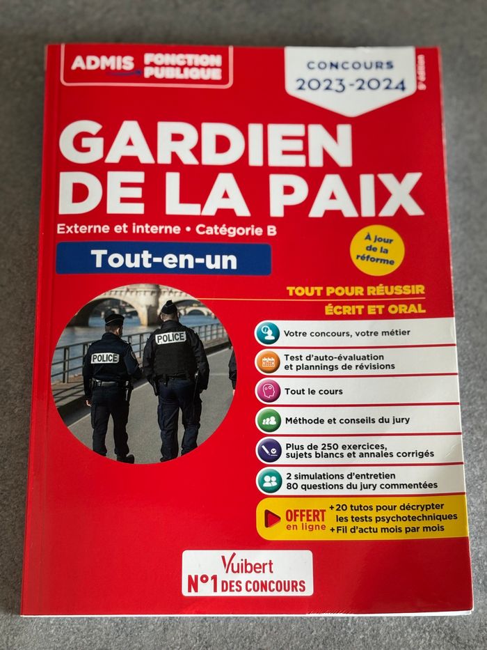 Livre concours gardien de la paix 2023/2024